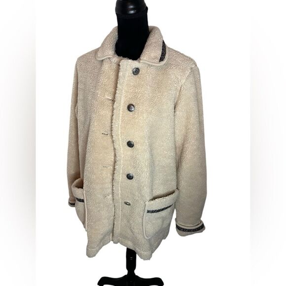 BLAIR SHERPA WESTERN‎ COAT IN COLOR CREAM/LIGHT TAN WOMENS SIZE MEDIUM - Picture 7 of 12